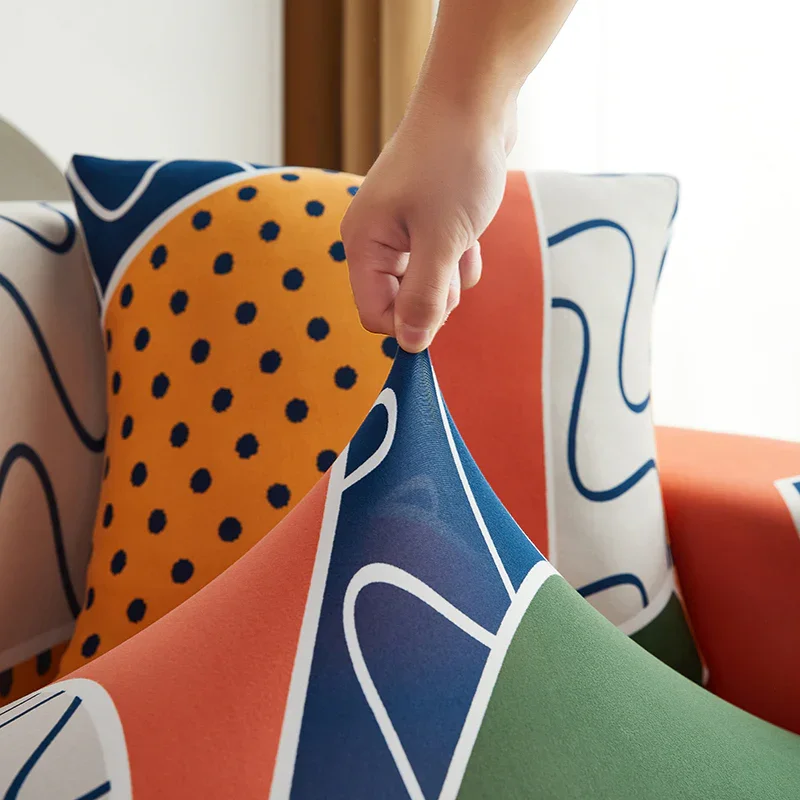 Corner Sofa Cover - Geo Chic - Adaptable & Expandable - Image 4