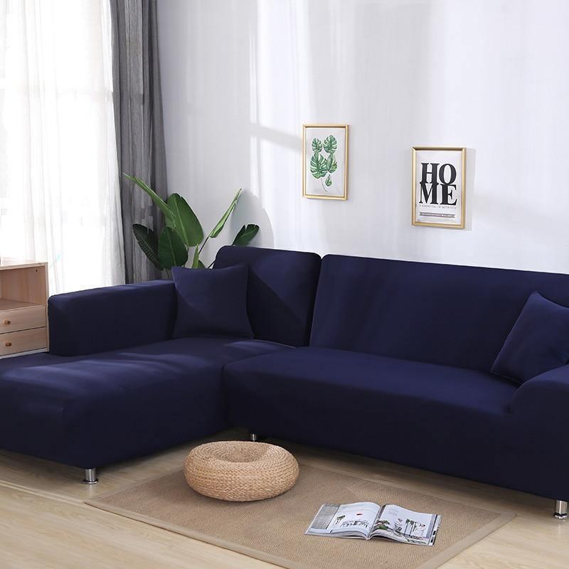 Corner Sofa Cover - Night Blue - Adaptable & Expandable - Image 2