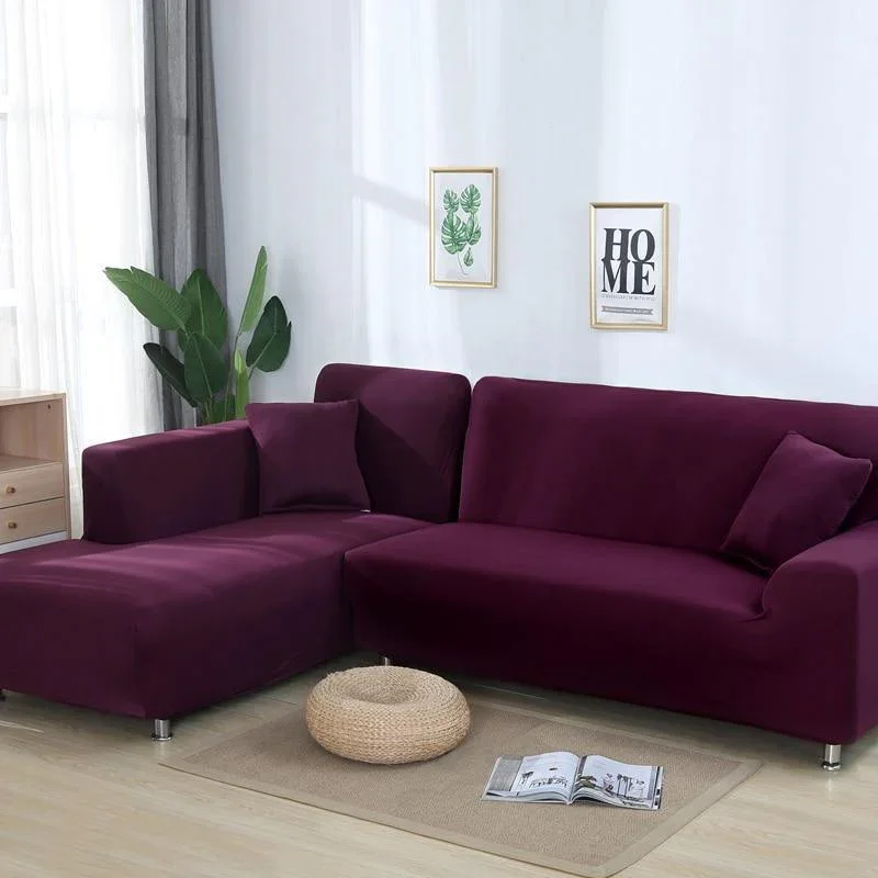 Corner Sofa Cover - Purple - Adaptable & Expandable