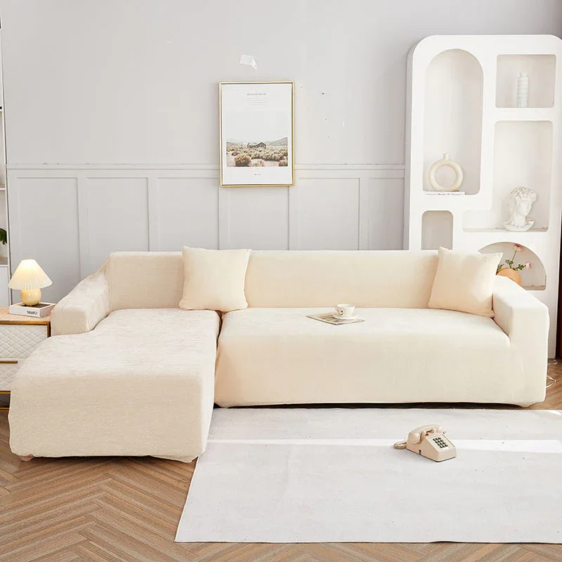Corner Sofa Cover - Snow Neil - Beige - Adaptable & Expandable