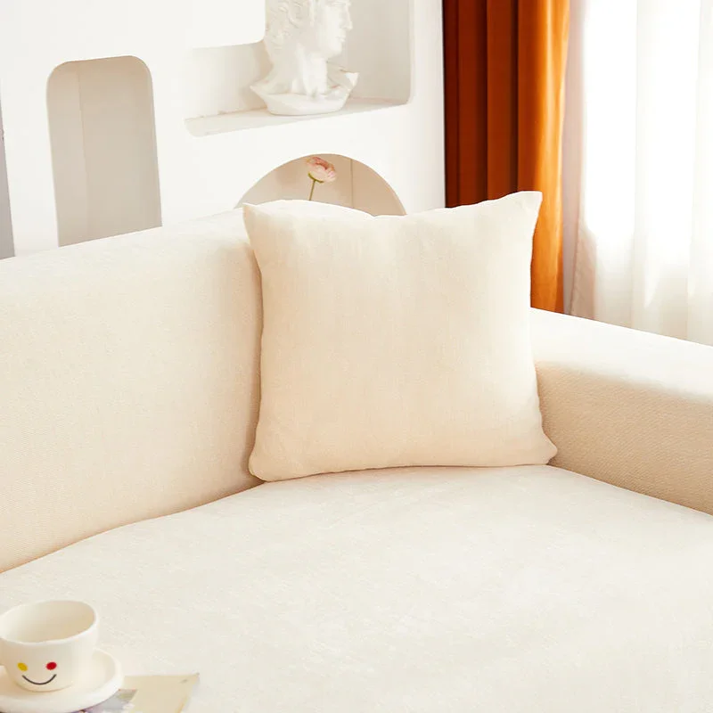 Corner Sofa Cover - Snow Neil - Beige - Adaptable & Expandable - Image 3