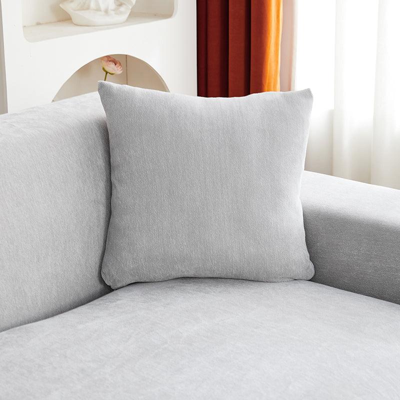 Corner Sofa Cover - Snow Neil - Light Grey - Adaptable & Expandable - Image 3