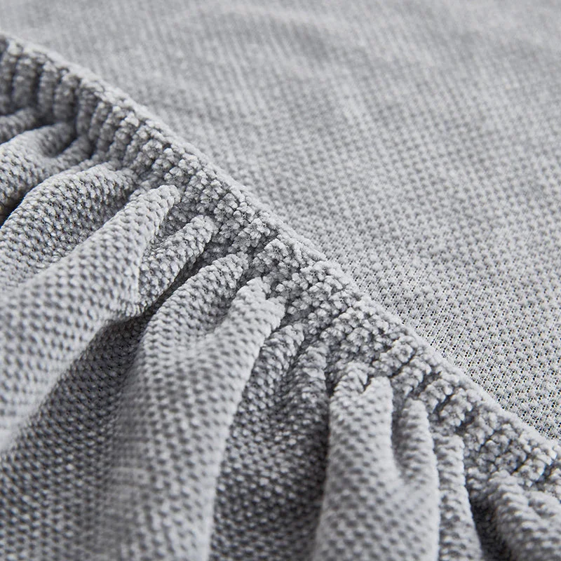 Corner Sofa Cover - Snow Neil - Neutral Grey - Adaptable & Expandable - Image 5