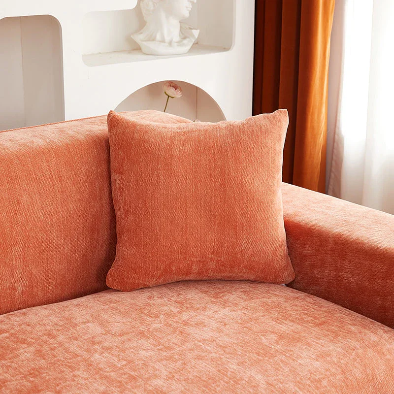 Corner Sofa Cover - Snow Neil - Premium Orange - Adaptable & Expandable - Image 3