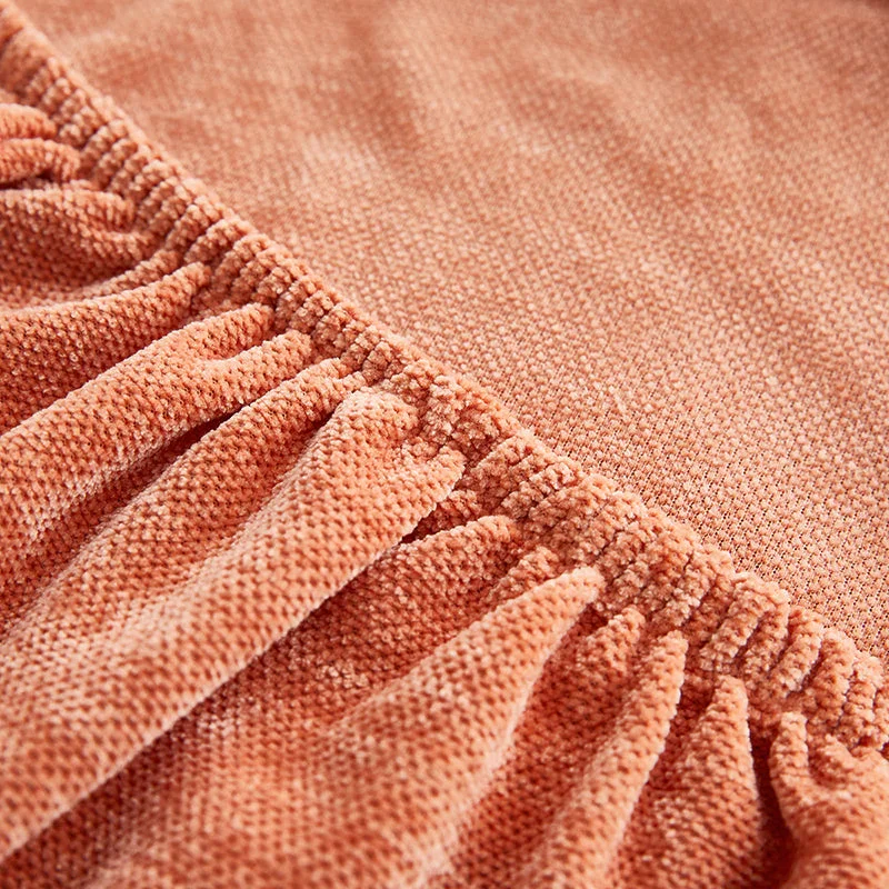 Corner Sofa Cover - Snow Neil - Premium Orange - Adaptable & Expandable - Image 5