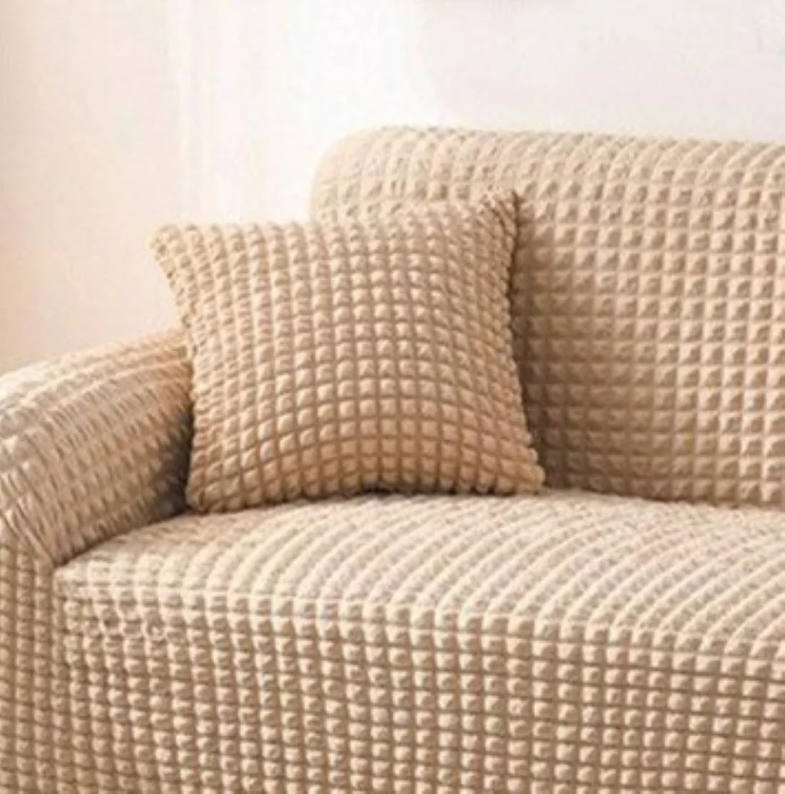 Pillow Cover - Bubble Fabric - Beige