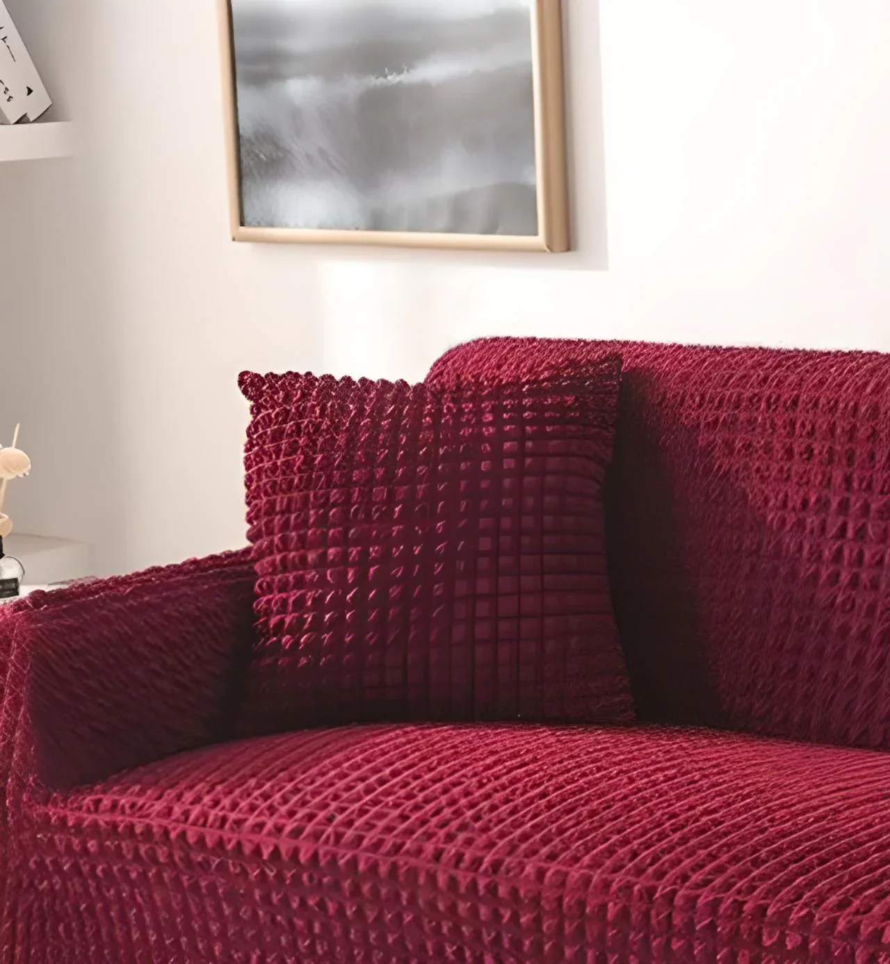 Pillow Cover - Bubble Fabric - Cardinal red