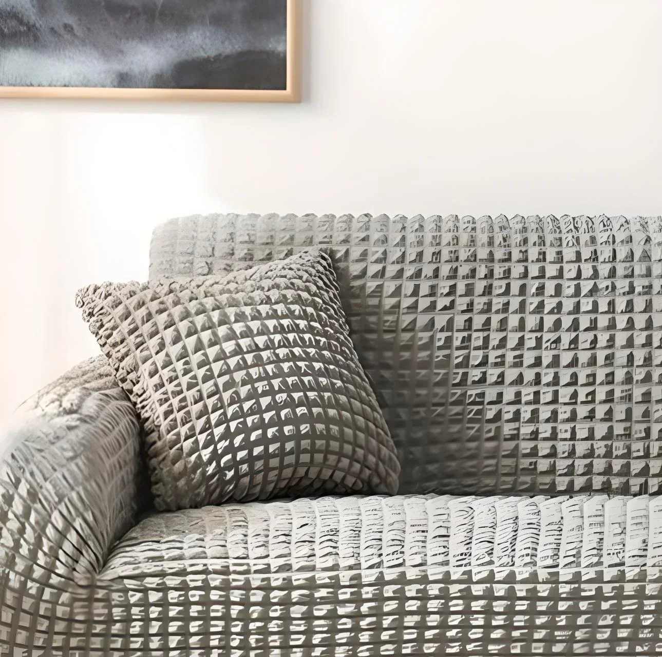 Pillow Cover - Bubble Fabric - Grey