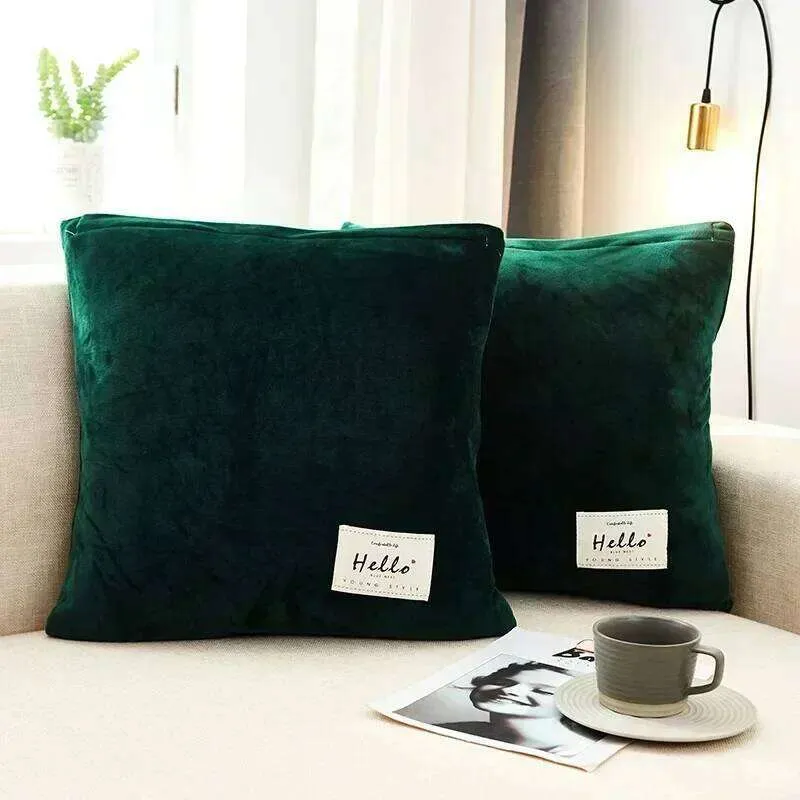 Pillow Cover - Velvet - Dark Green - Image 2
