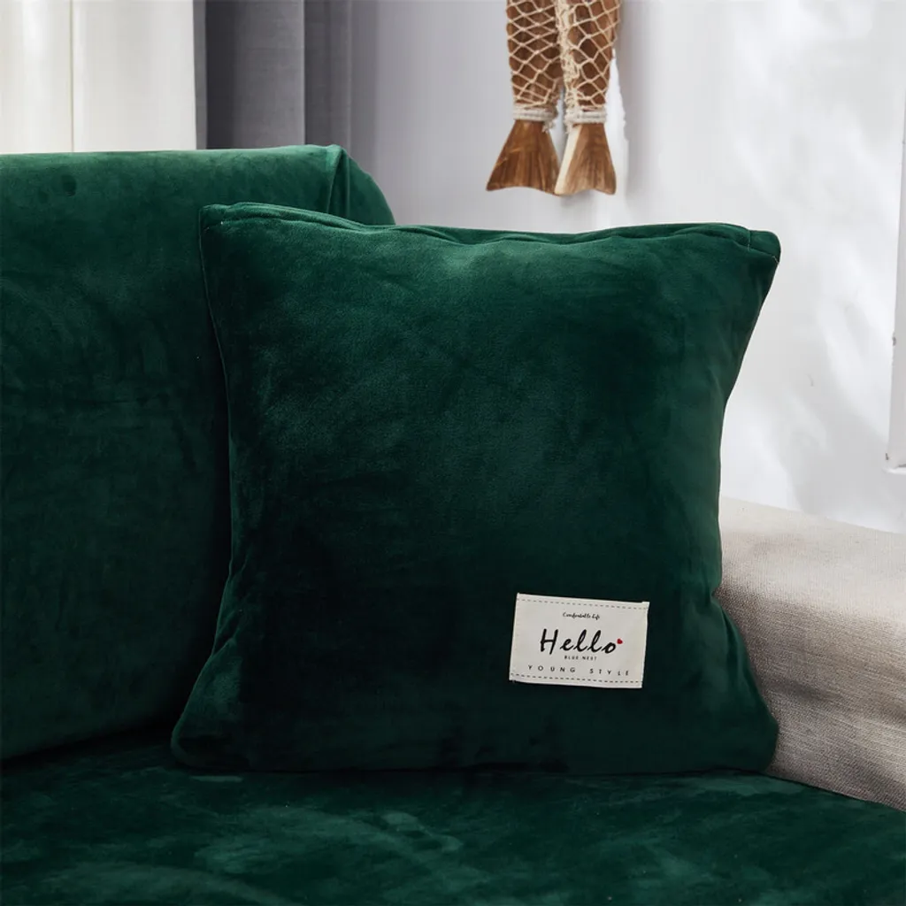 Pillow Cover - Velvet - Dark Green - Image 3