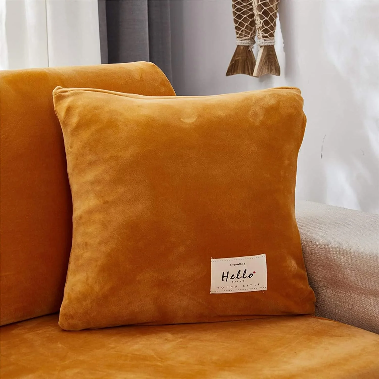 Pillow Cover - Velvet - Orange - Image 2