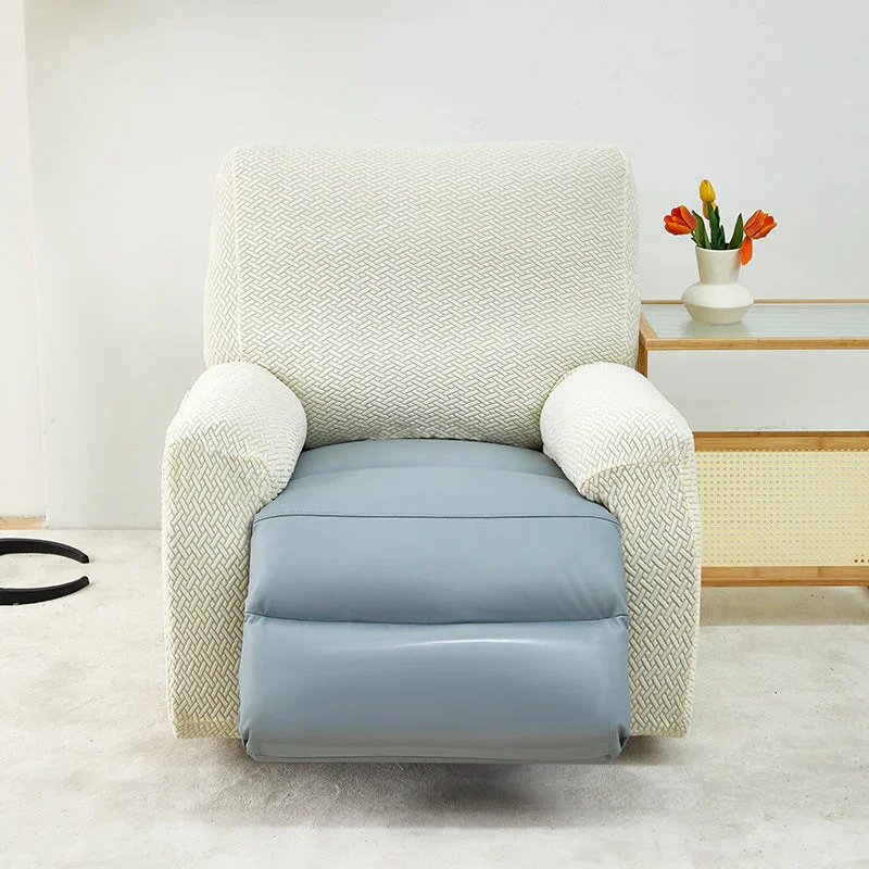 Recliner Sofa Cover - Interwoven Pattern - Beige - Adaptable & Expandable - Image 5