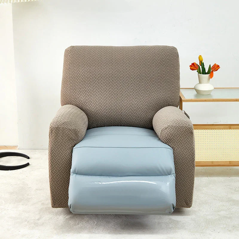 Recliner Sofa Cover - Interwoven Pattern - Brown - Adaptable & Expandable - Image 5