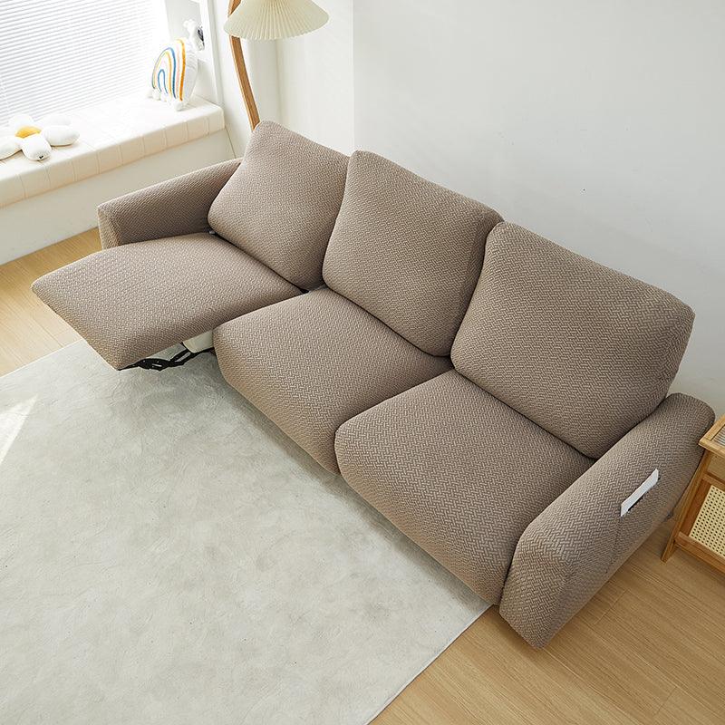 Recliner Sofa Cover - Interwoven Pattern - Brown - Adaptable & Expandable - Image 8