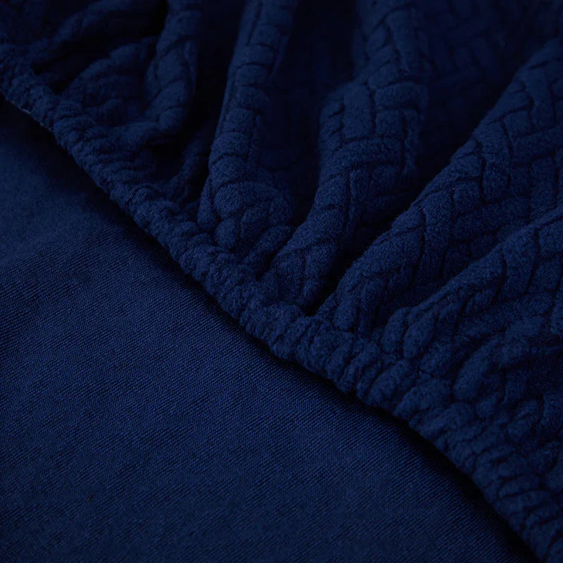 Recliner Sofa Cover - Interwoven Pattern - Dark Blue - Adaptable & Expandable - Image 11