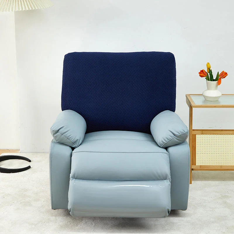 Recliner Sofa Cover - Interwoven Pattern - Dark Blue - Adaptable & Expandable - Image 6