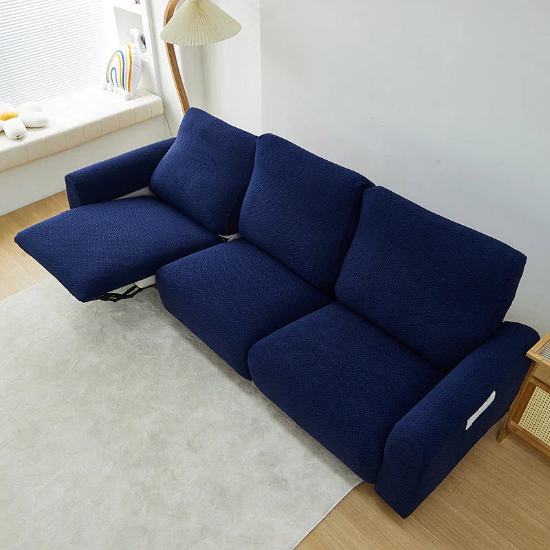 Recliner Sofa Cover - Interwoven Pattern - Dark Blue - Adaptable & Expandable - Image 8