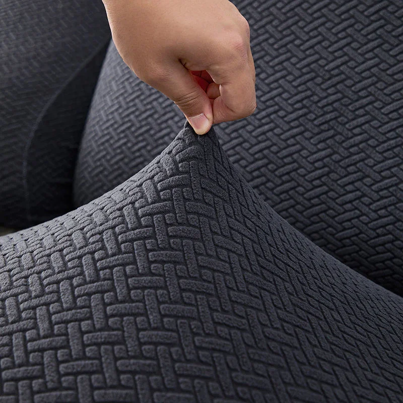 Recliner Sofa Cover - Interwoven Pattern - Dark Gray - Adaptable & Expandable - Image 10