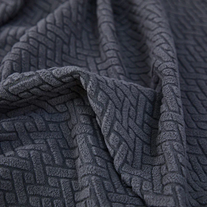 Recliner Sofa Cover - Interwoven Pattern - Dark Gray - Adaptable & Expandable - Image 11