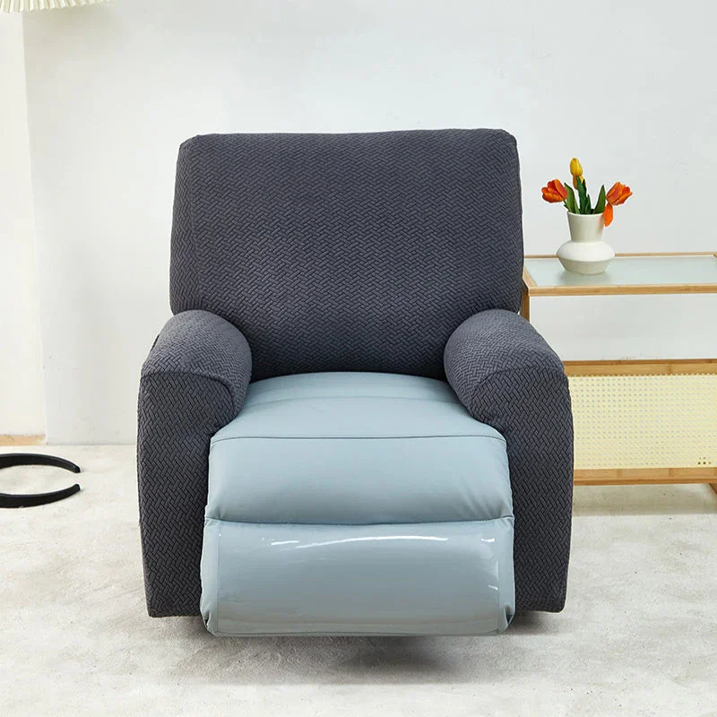 Recliner Sofa Cover - Interwoven Pattern - Dark Gray - Adaptable & Expandable - Image 5