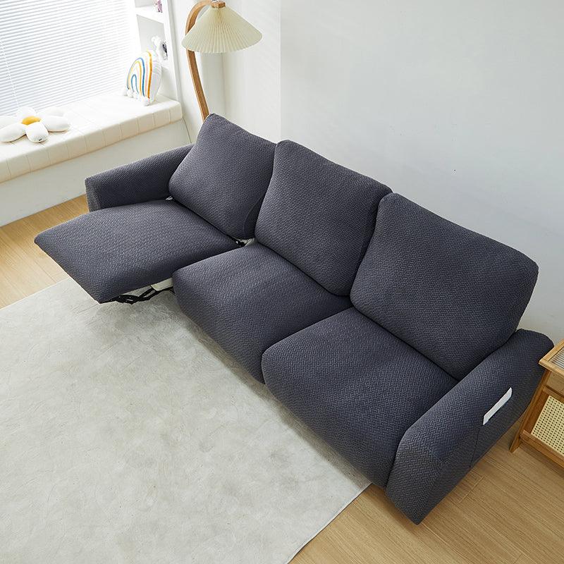Recliner Sofa Cover - Interwoven Pattern - Dark Gray - Adaptable & Expandable - Image 9