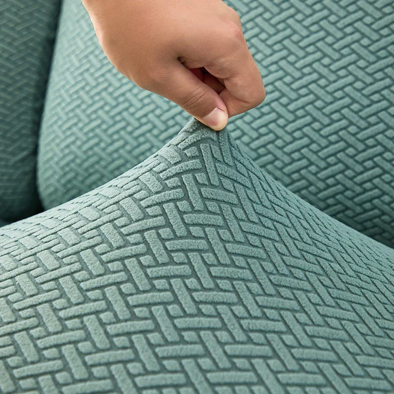 Recliner Sofa Cover - Interwoven Pattern - Dark Green - Adaptable & Expandable - Image 10