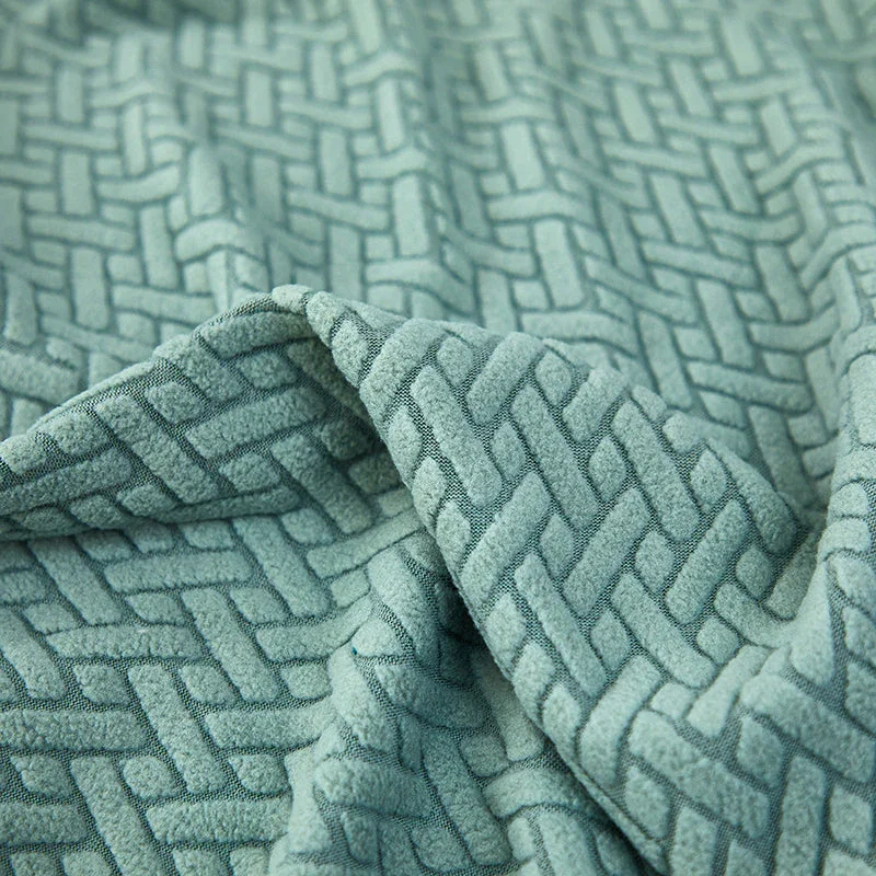 Recliner Sofa Cover - Interwoven Pattern - Dark Green - Adaptable & Expandable - Image 11