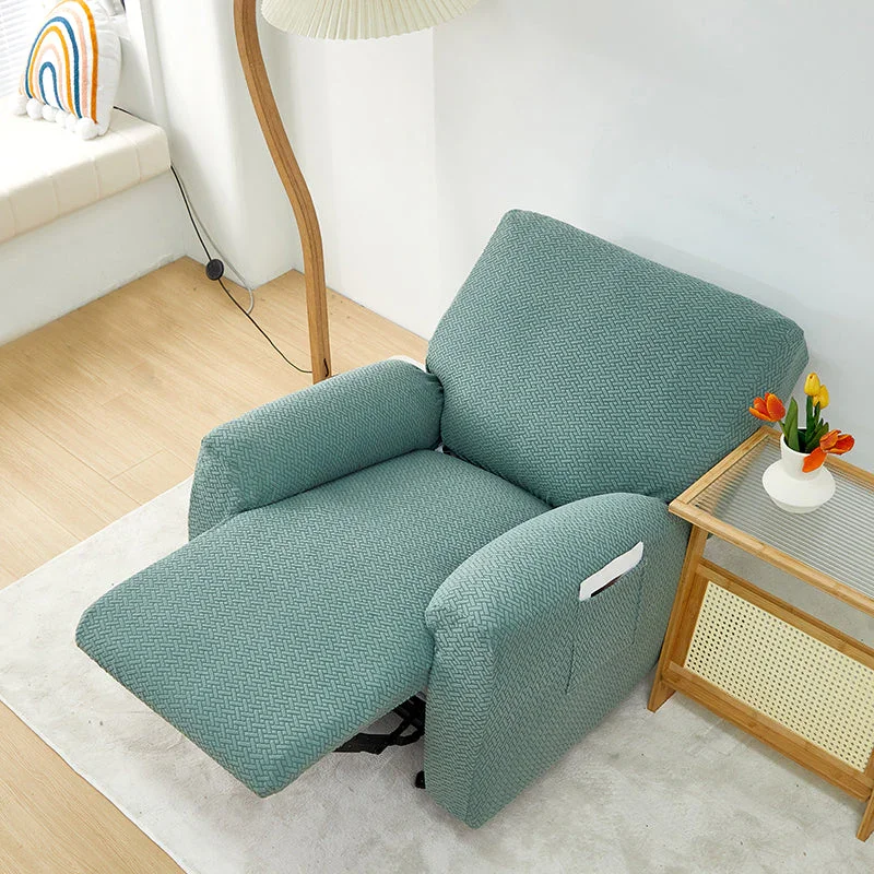 Recliner Sofa Cover - Interwoven Pattern - Dark Green - Adaptable & Expandable - Image 3