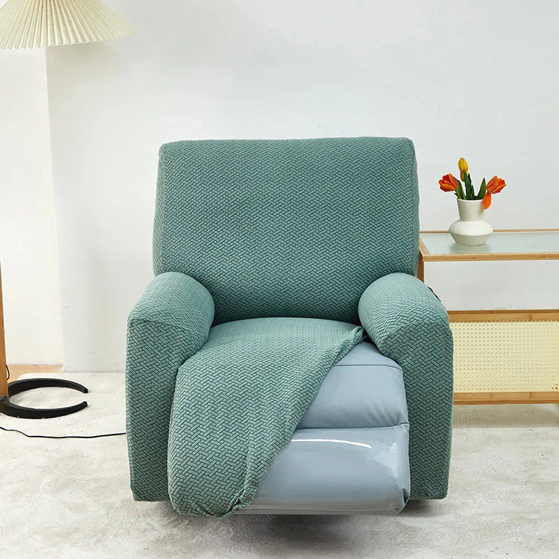 Recliner Sofa Cover - Interwoven Pattern - Dark Green - Adaptable & Expandable - Image 4