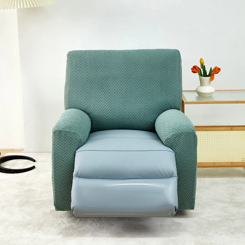 Recliner Sofa Cover - Interwoven Pattern - Dark Green - Adaptable & Expandable - Image 5