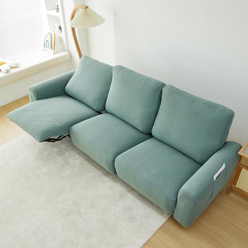 Recliner Sofa Cover - Interwoven Pattern - Dark Green - Adaptable & Expandable - Image 8