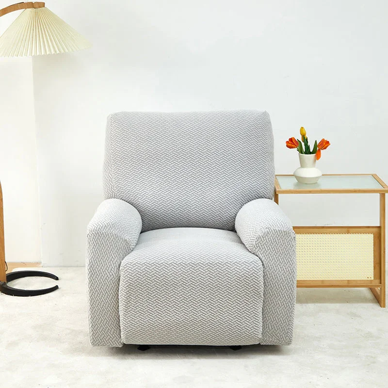 Recliner Sofa Cover - Interwoven Pattern - Light Gray - Adaptable & Expandable