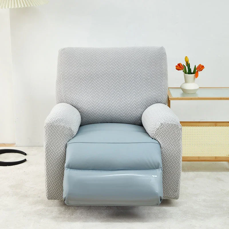 Recliner Sofa Cover - Interwoven Pattern - Light Gray - Adaptable & Expandable - Image 5