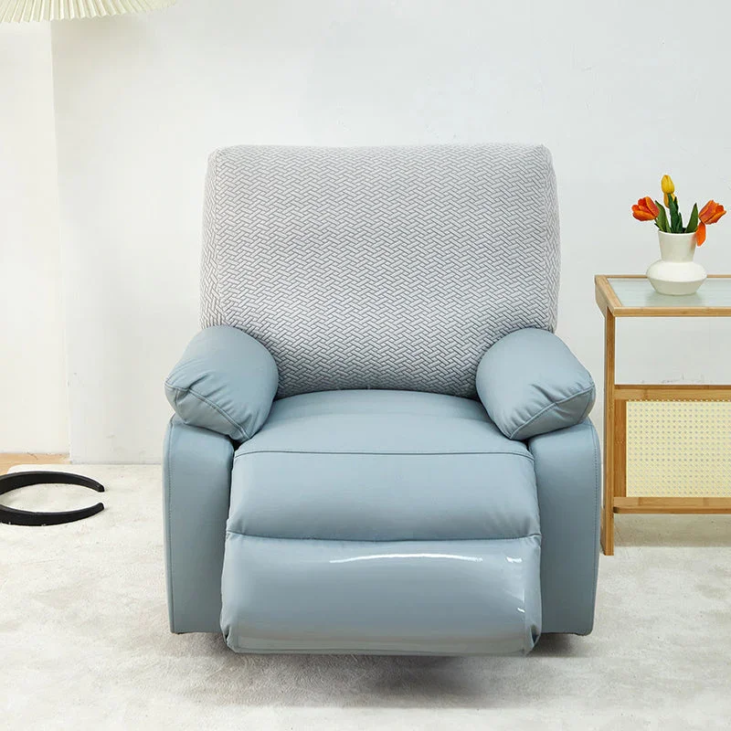 Recliner Sofa Cover - Interwoven Pattern - Light Gray - Adaptable & Expandable - Image 6