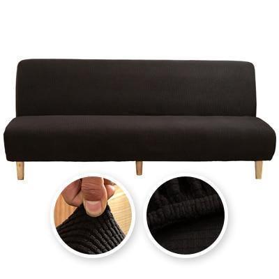 Sofa Bed Cover - Narrow Jacquard - Black  - Adaptable & Expandable