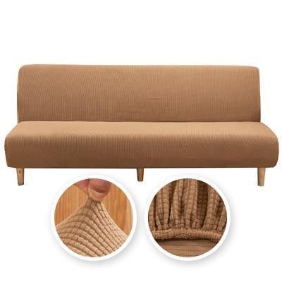Sofa Bed Cover - Narrow Jacquard - Chestnut Brown - Adaptable & Expandable - Image 2
