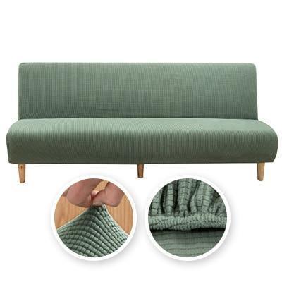 Sofa Bed Cover - Narrow Jacquard - Light Green - Adaptable & Expandable