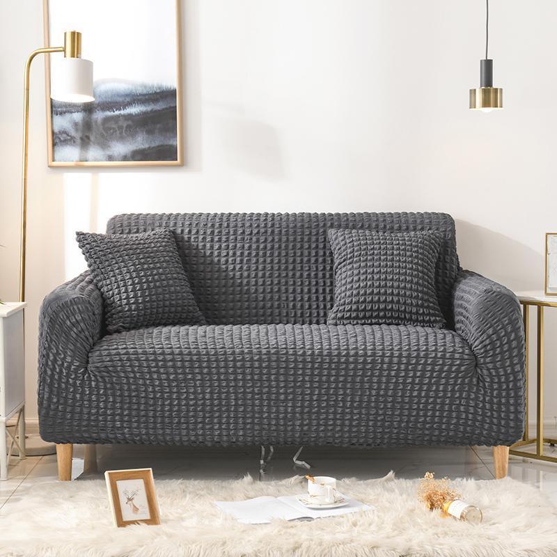 Sofa Cover - Bubble Fabric - Anthracite Grey - Adaptable & Expandable