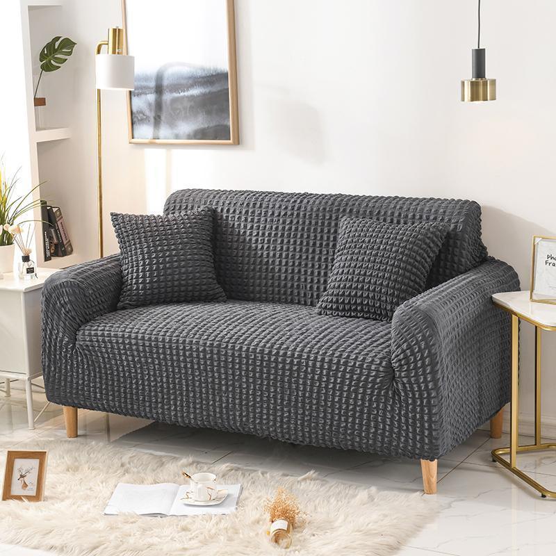 Sofa Cover - Bubble Fabric - Anthracite Grey - Adaptable & Expandable - Image 2