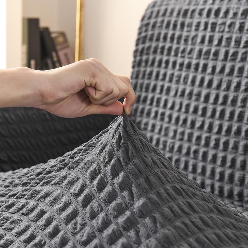 Sofa Cover - Bubble Fabric - Anthracite Grey - Adaptable & Expandable - Image 4
