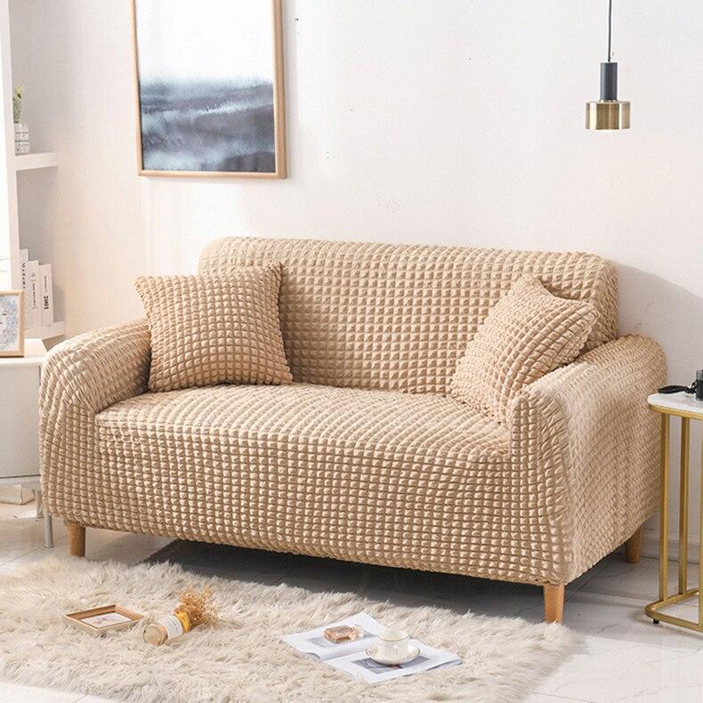 Sofa Cover - Bubble Fabric - Beige - Adaptable & Expandable - Image 2