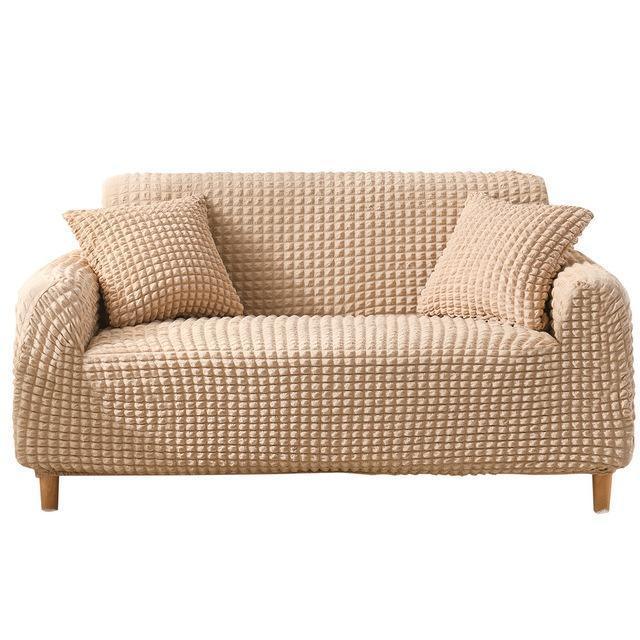 Sofa Cover - Bubble Fabric - Beige - Adaptable & Expandable - Image 3