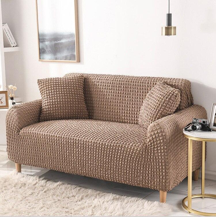Sofa Cover - Bubble Fabric - Brown - Adaptable & Expandable
