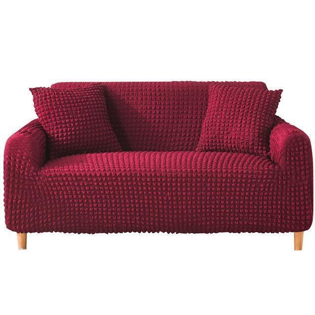 Sofa Cover - Bubble Fabric - Cardinal red - Adaptable & Expandable - Image 2