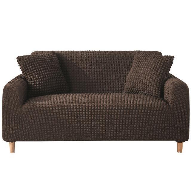 Sofa Cover - Bubble Fabric - Dark Brown - Adaptable & Expandable - Image 2