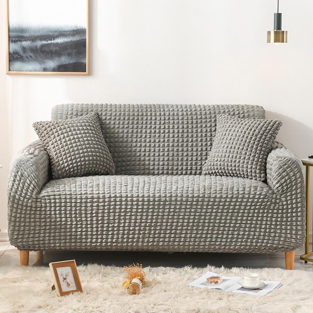 Sofa Cover - Bubble Fabric - Grey - Adaptable & Expandable