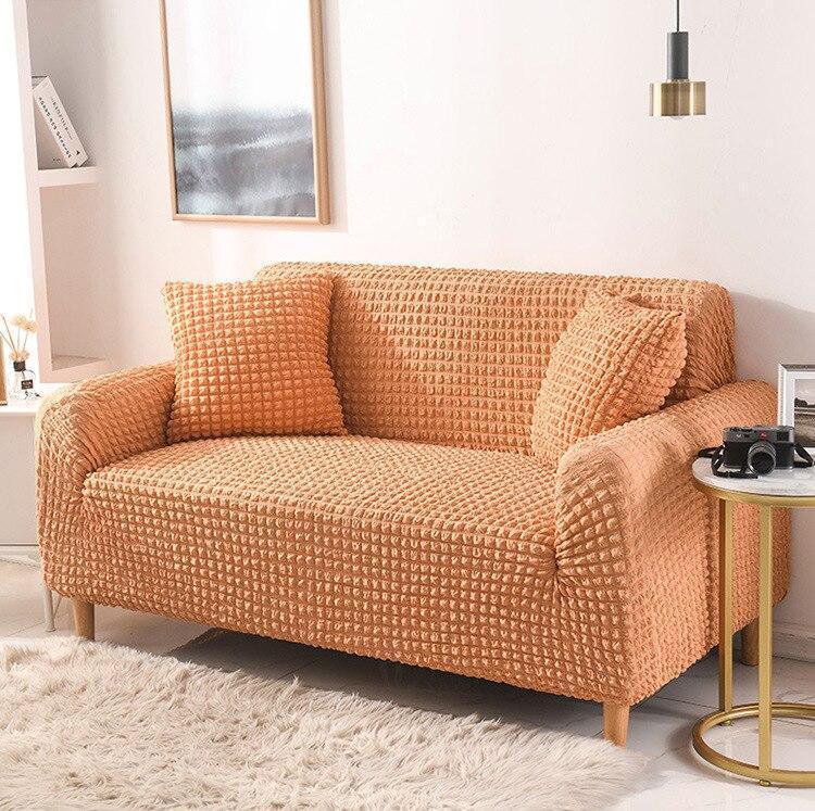 Sofa Cover - Bubble Fabric - Orange - Adaptable & Expandable