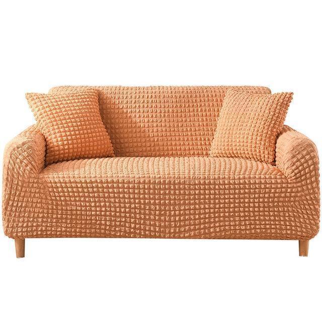 Sofa Cover - Bubble Fabric - Orange - Adaptable & Expandable - Image 2