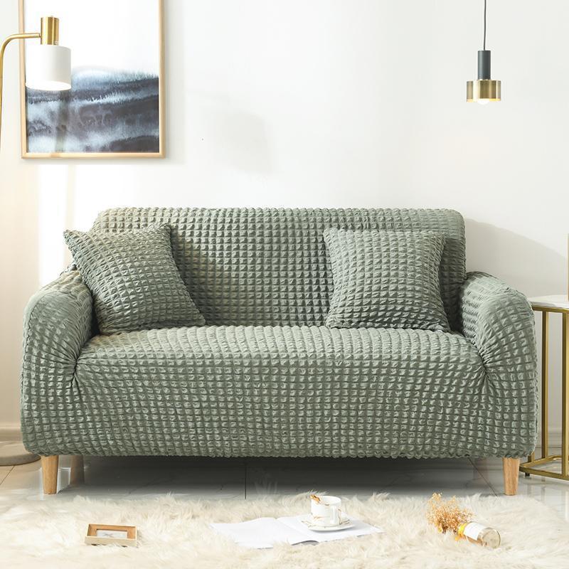 Sofa Cover - Bubble Fabric - Pale Green - Adaptable & Expandable - Image 2