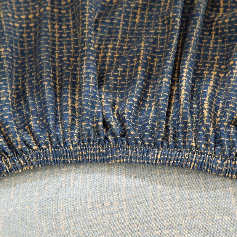 Sofa Cover - Cross pattern - Blue-Gold - Adaptable & Expandable - Image 2